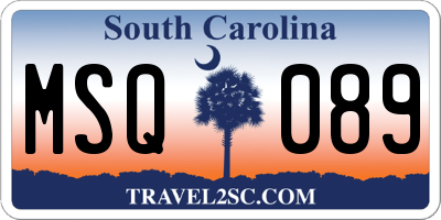 SC license plate MSQ089