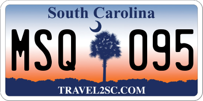 SC license plate MSQ095