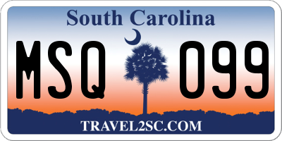 SC license plate MSQ099