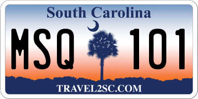 SC license plate MSQ101