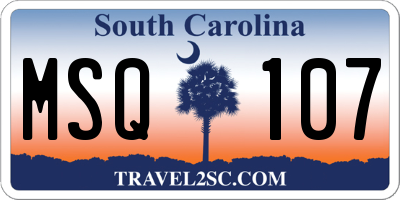 SC license plate MSQ107
