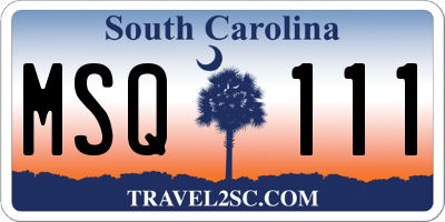 SC license plate MSQ111