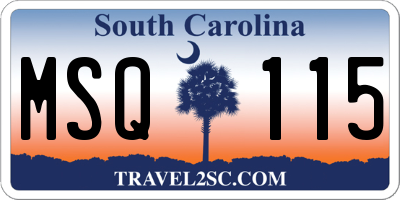SC license plate MSQ115