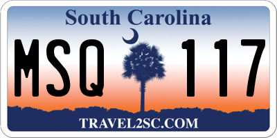 SC license plate MSQ117