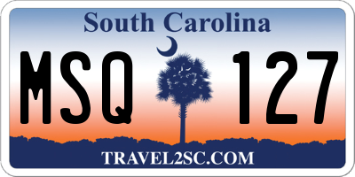 SC license plate MSQ127