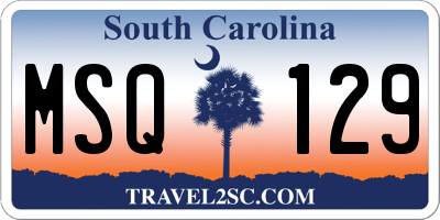 SC license plate MSQ129