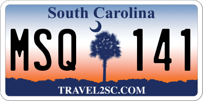 SC license plate MSQ141