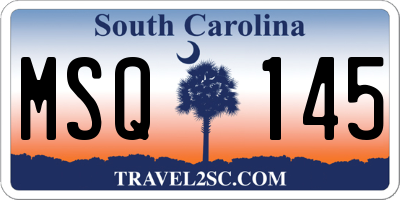 SC license plate MSQ145