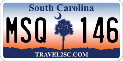 SC license plate MSQ146