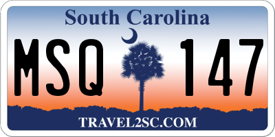 SC license plate MSQ147