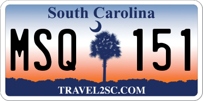 SC license plate MSQ151