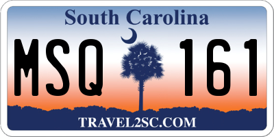 SC license plate MSQ161