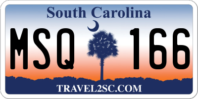 SC license plate MSQ166