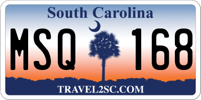 SC license plate MSQ168