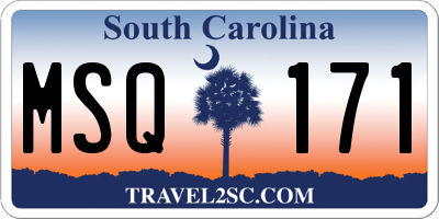 SC license plate MSQ171