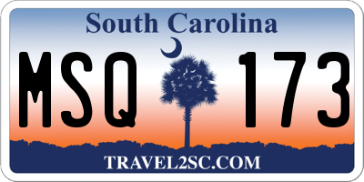 SC license plate MSQ173