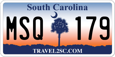 SC license plate MSQ179