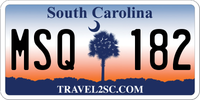 SC license plate MSQ182