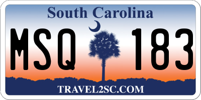SC license plate MSQ183