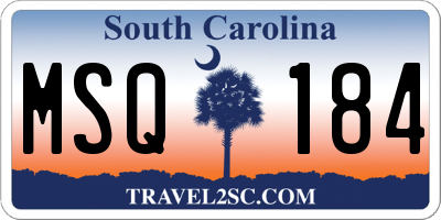 SC license plate MSQ184