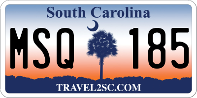 SC license plate MSQ185