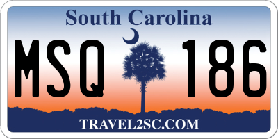 SC license plate MSQ186