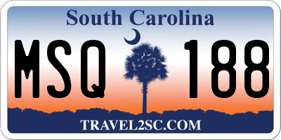 SC license plate MSQ188