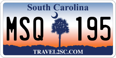 SC license plate MSQ195