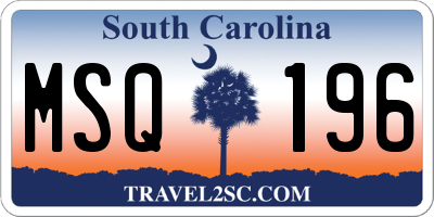 SC license plate MSQ196