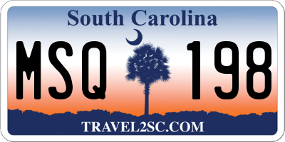 SC license plate MSQ198