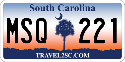 SC license plate MSQ221