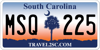 SC license plate MSQ225