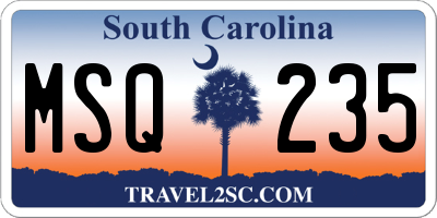 SC license plate MSQ235