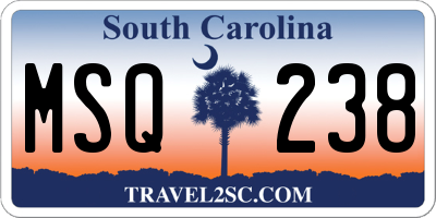 SC license plate MSQ238
