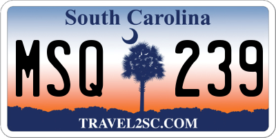 SC license plate MSQ239
