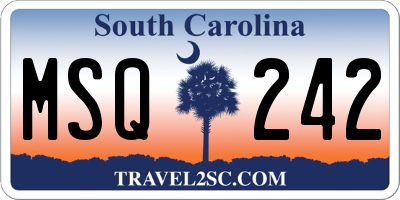 SC license plate MSQ242