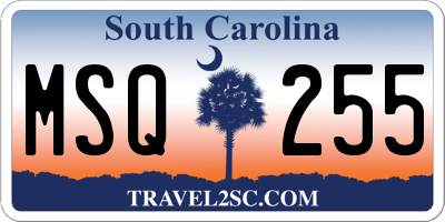 SC license plate MSQ255