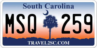 SC license plate MSQ259