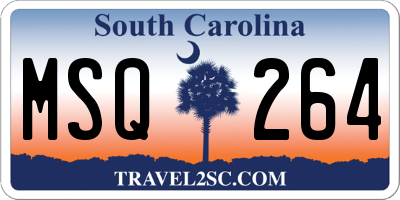 SC license plate MSQ264