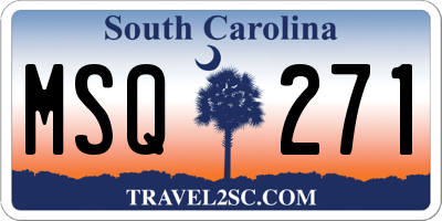 SC license plate MSQ271