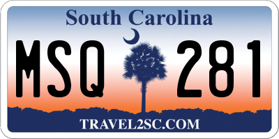 SC license plate MSQ281