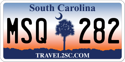 SC license plate MSQ282