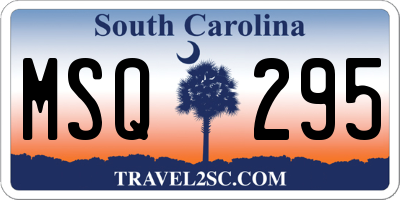 SC license plate MSQ295