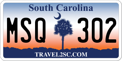 SC license plate MSQ302