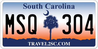 SC license plate MSQ304