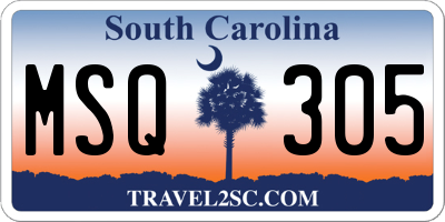 SC license plate MSQ305