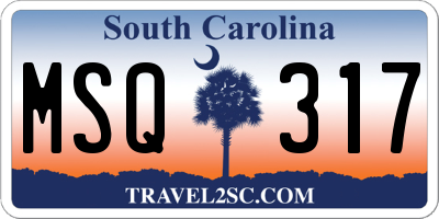 SC license plate MSQ317