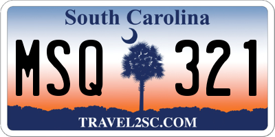 SC license plate MSQ321