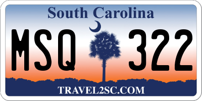 SC license plate MSQ322