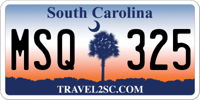 SC license plate MSQ325